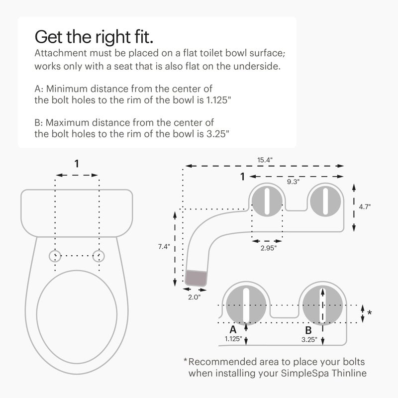 Brondell Bidet Attachment for Toilet SS-250 SimpleSpa Fresh Water Spray with Adjustable Water Pressure Side Arm Control, Slim Bidet Sprayer, Silver Knob (Dual Nozzle) - Image 3